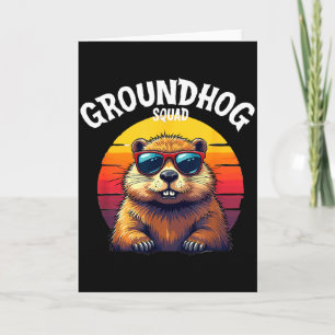 Cartão Feliz Dia do Groundhog 2025 Equipe Engraçada do Gr
