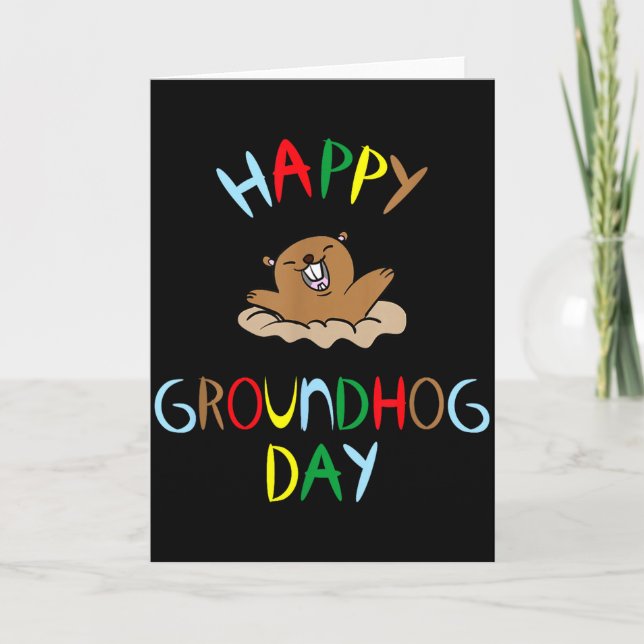 Cartão Feliz Dia do Groundhog 2026  (Frente)