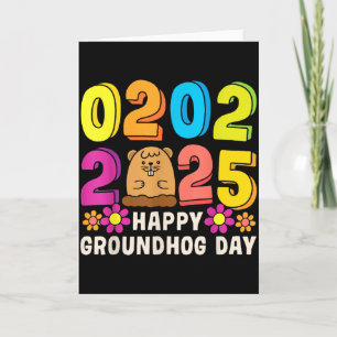 Cartão Feliz Dia do Groundhog 2 de Fevereiro de 2025 Home