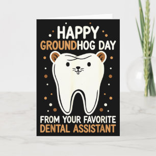 Cartão Feliz Dia do Groundhog Dental Istant Phils Festa d