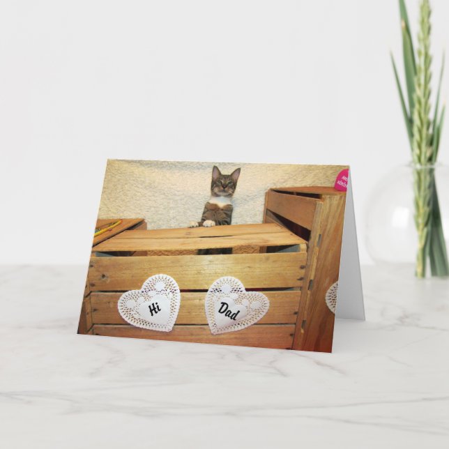 Cartão Feliz Dia do Pai de Gato - Dia de os pais (Frente)