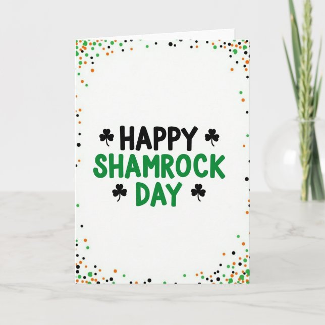 Cartão Feliz Dia do Shamrock (Frente)