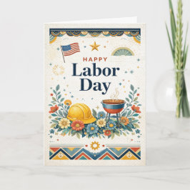 Cartão Feliz Dia do Trabalhador Patriótico Americano
