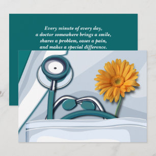 Cartão Feliz Dia dos Médicos. Personalizado Apreciação ao