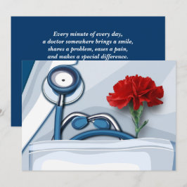 Cartão Feliz Dia dos Médicos. Placas Flat do Craveiro Ver