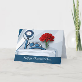 Cartão Feliz Dia dos Médicos. Red Carnação Personalizada
