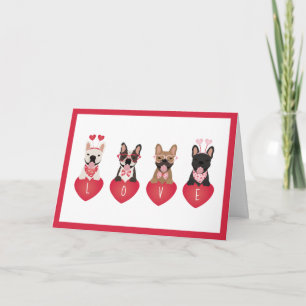 Cartão Feliz Dia dos Namorados Amor French Bulldogs