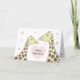 Cartão Feliz Dia dos Namorados casal de Girafa