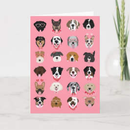 Cartão Feliz Dia dos Namorados com padrão de rosto de cac