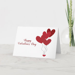 Cartão Feliz Dia dos Namorados Coração Balões Vermelhos