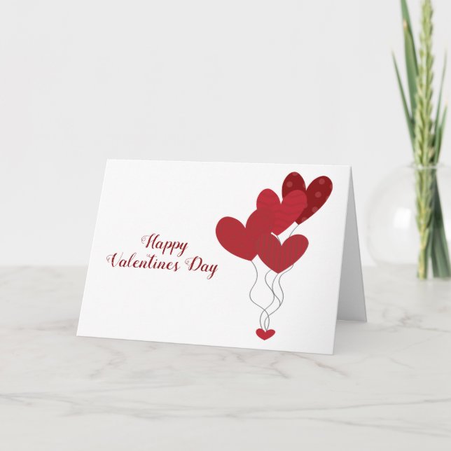 Cartão Feliz Dia dos Namorados Coração Balões Vermelhos (Frente)