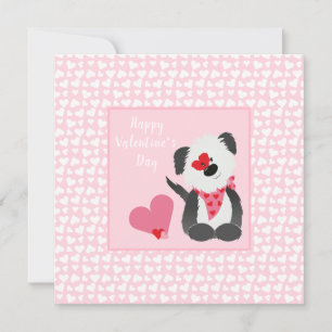 Cartão Feliz Dia dos Namorados Corações Pupados Rosa