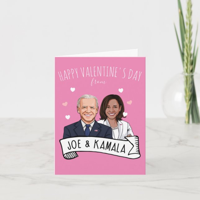 Cartão Feliz Dia dos Namorados de Joe e Kamala (Frente)