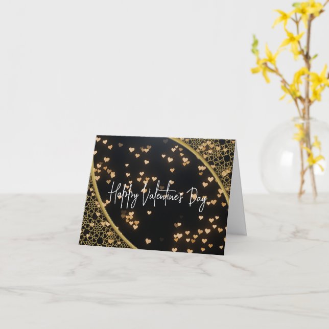 Cartão Feliz Dia dos Namorados - Detalhe em Cor Dourada E (Flor Amarela)