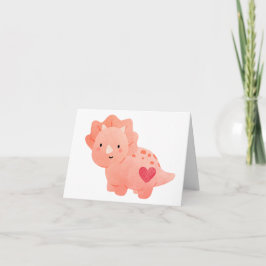 Cartão Feliz Dia dos Namorados  Dinossauro Aquarela & Cor