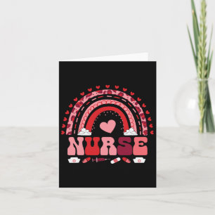 Cartão Feliz Dia dos Namorados Enfermeira Arco-Íris Boho 
