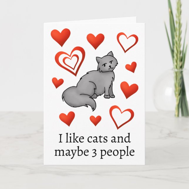 Cartão Feliz Dia dos Namorados Feliz do Gato Gato (Frente)