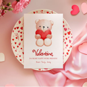 Cartão Feliz Dia dos Namorados Fofo Beary