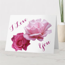 Cartão Feliz Dia dos Namorados lindas rosas cor-de-rosa a