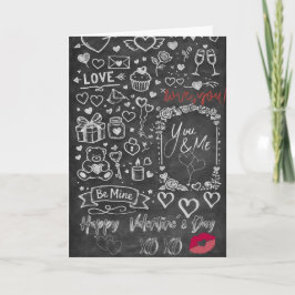 Cartão Feliz Dia dos Namorados - Quadro de giz do amor