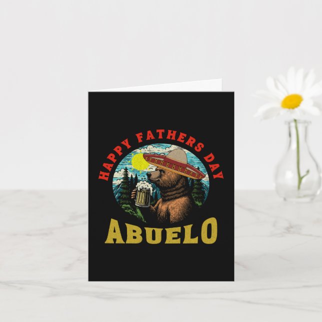 Cartão Feliz Dia dos Pais Abuelo Caneca de Cerveja Urso S (Planta pequena)