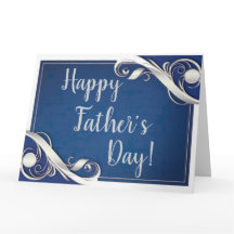 Feliz Dia dos Pais Azul branco