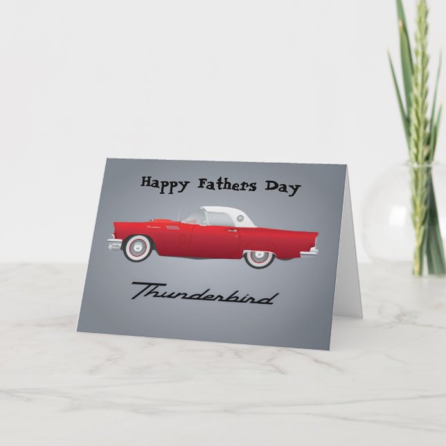 Cartão Feliz Dia dos Pais Carro Clássico Thunderbird (Frente)