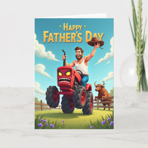 Cartão Feliz Dia dos Pais Carta do Trator