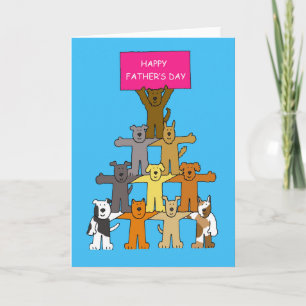 Cartão Feliz Dia dos Pais Cartoon Dogs