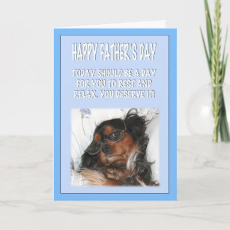Cartão Feliz Dia dos Pais Cavalier King Charles Spaniel