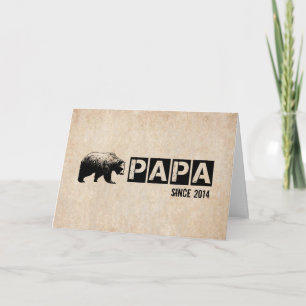 Cartão Feliz Dia dos Pais com o Urso do Papa Grunge Preto