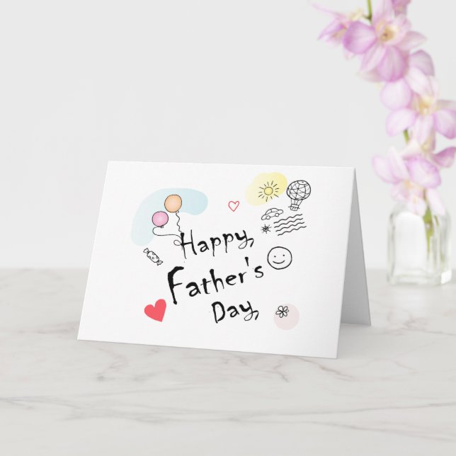 Cartão Feliz Dia dos Pais! Desenhado à Mão (Orquídea)