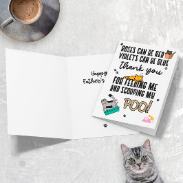 Cartão Feliz Dia dos Pais Divertido e Fofo do Gato