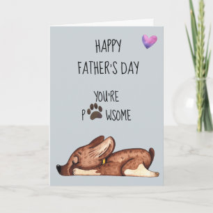 Cartão Feliz Dia dos Pais do Cachorro Patas que é Incríve