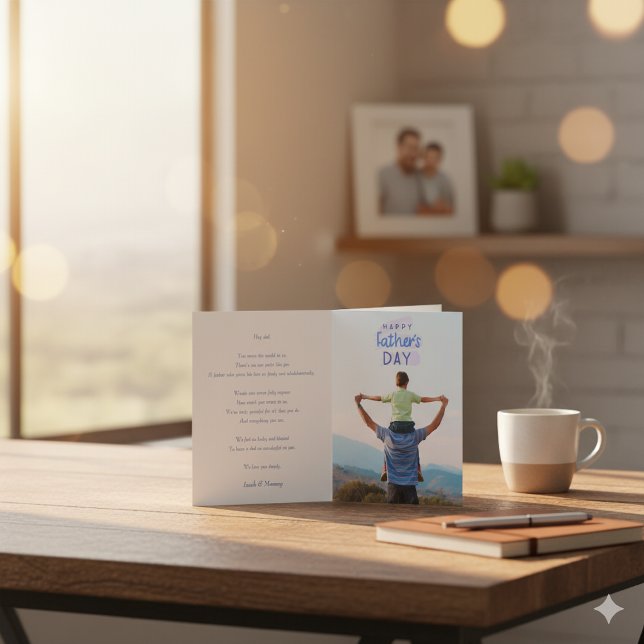 Cartão Feliz Dia dos Pais Elegante Foto Personalizada , P (Criador carregado)