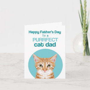 Cartão Feliz Dia dos Pais gato laranja tabby