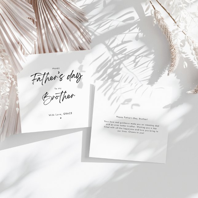 Cartão Feliz Dia dos Pais Irmão Simples (Criador carregado)