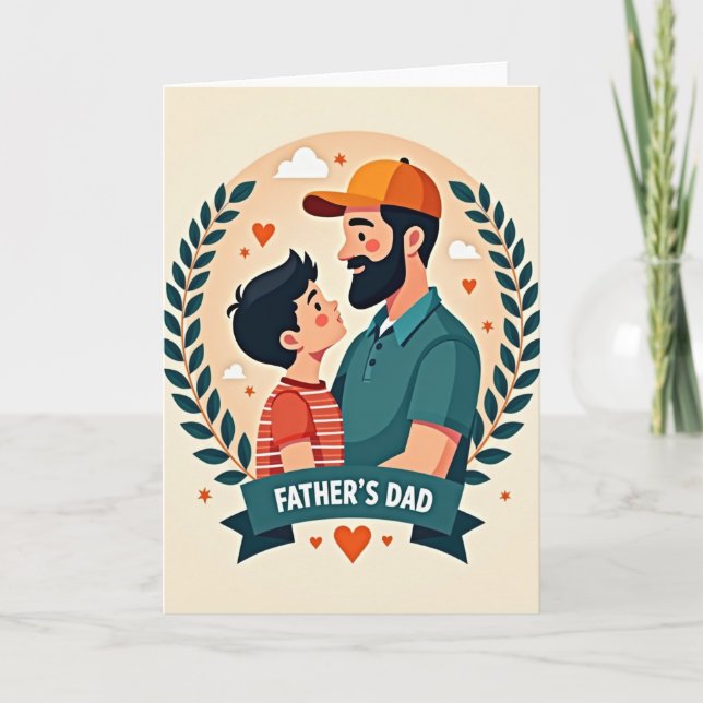 Cartão Feliz Dia dos Pais Laurel Card (Frente)