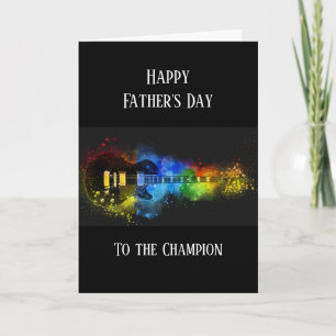 Cartão Feliz Dia dos Pais Músico Música Guitarra