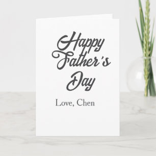 Cartão Feliz dia dos pais nome cinza amor melhor papai de