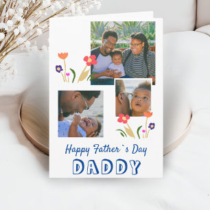 Cartão Feliz Dia dos Pais Papai Desenho de Flores 3 Foto
