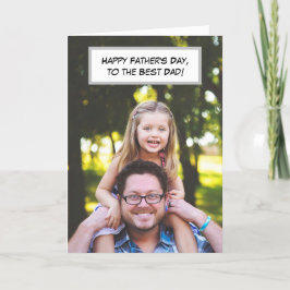 Cartão Feliz Dia dos Pais, Papai e Foto dos Filhos