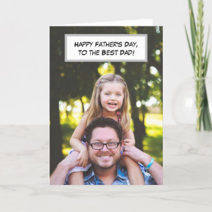 Cartão Feliz Dia dos Pais, Papai e Foto dos Filhos