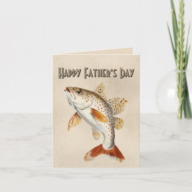 Cartão Feliz Dia dos Pais Peixe Nadando (Frente)