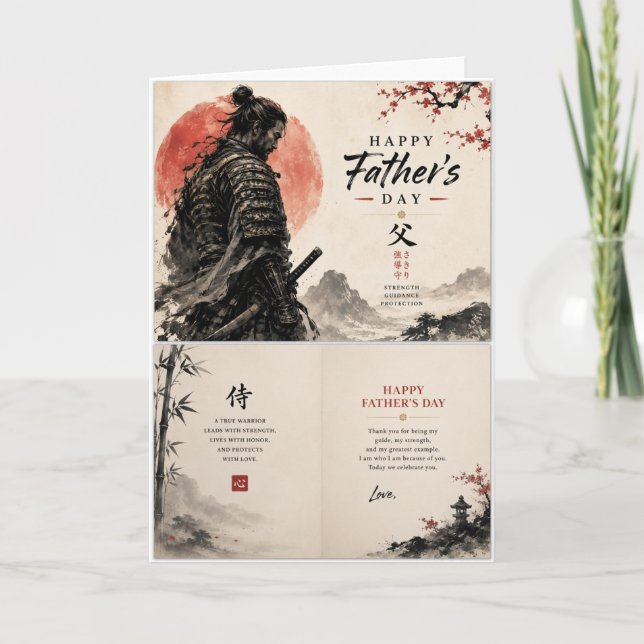 Cartão Feliz Dia dos Pais Samurai (Frente)