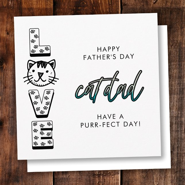 Cartão Feliz Dia dos Pais Simples Do Gato Perfeito (Criador carregado)