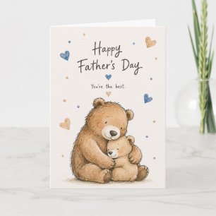 Cartão Feliz Dia dos Pais Urso Fofo Saudação