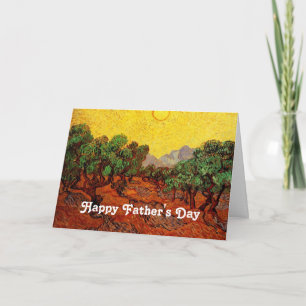 Cartão Feliz dia dos pais, van Gogh Olive trees