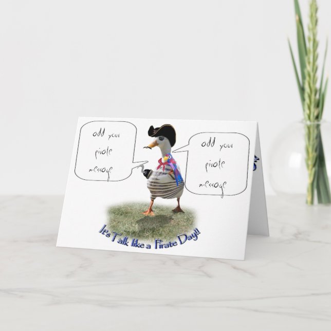Cartão Feliz Dia "Fale como um Pirata" (bolha de fala) (Frente)