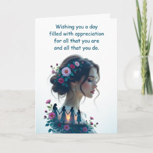 Cartão Feliz Dia Internacional da Mulher Encorajador